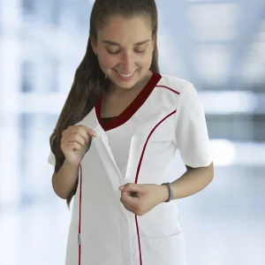 Chaqueta Bicolor blanca con vivos rojos