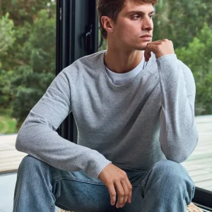 SWEATER BÁSICO TEJIDO HILL - Light Grey Melange