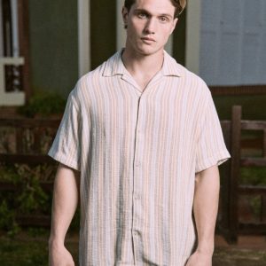 CAMISA RELAXED RAYAS COBA - Golden Apricot