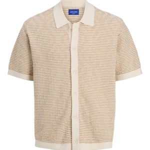 POLO LOOSE TEJIDO JACQUARD PAROS - Sea Salt Detail:Safari