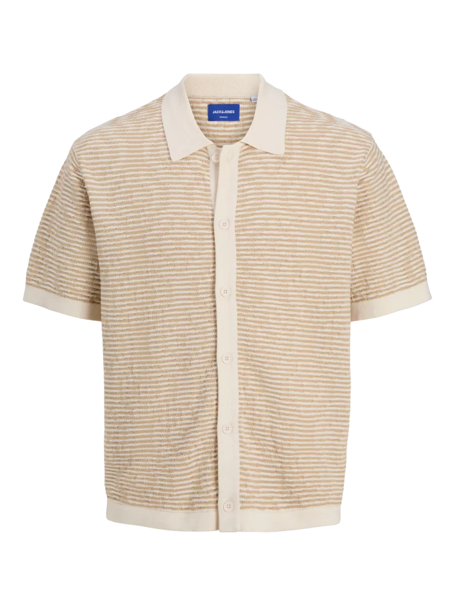 POLO LOOSE TEJIDO JACQUARD PAROS - Sea Salt Detail:Safari - Imagen 2