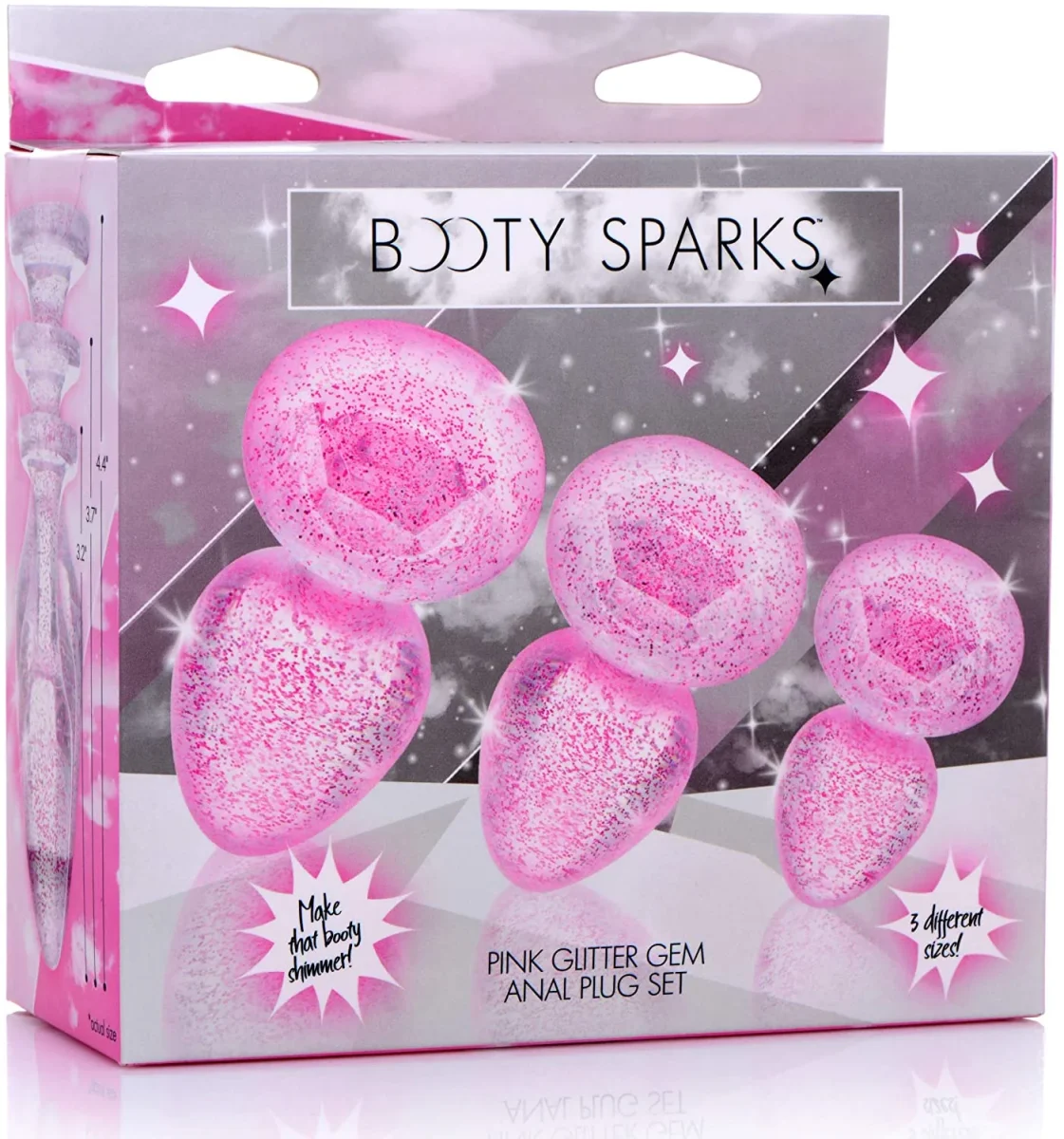 Plug Anal Con Gemas Entrenadoras Set Anales Kit Plug Glitter Gem Anal Plug Set - Pink - Imagen 2