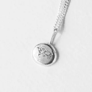 Collar de plata Mini Mapamundi