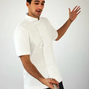 Chaqueta Cocinero en gabardina algodón blanca