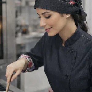 Gorro Brasserie bandana mezclilla negra delgada