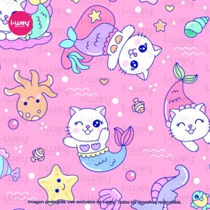 Estampado Kitty Mermaids