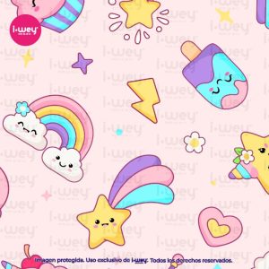 Estampado Rainbow Candy Clouds