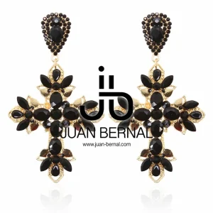 Pendientes Cruz negra