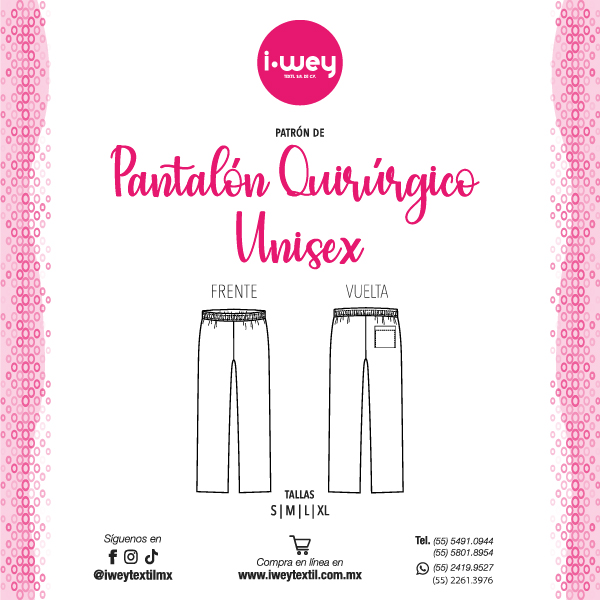 Patrón de Pantalón Quirúrgico Unisex