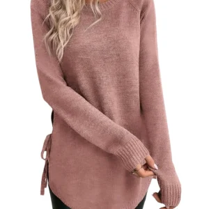 Sweater Largo Rosa Mujer