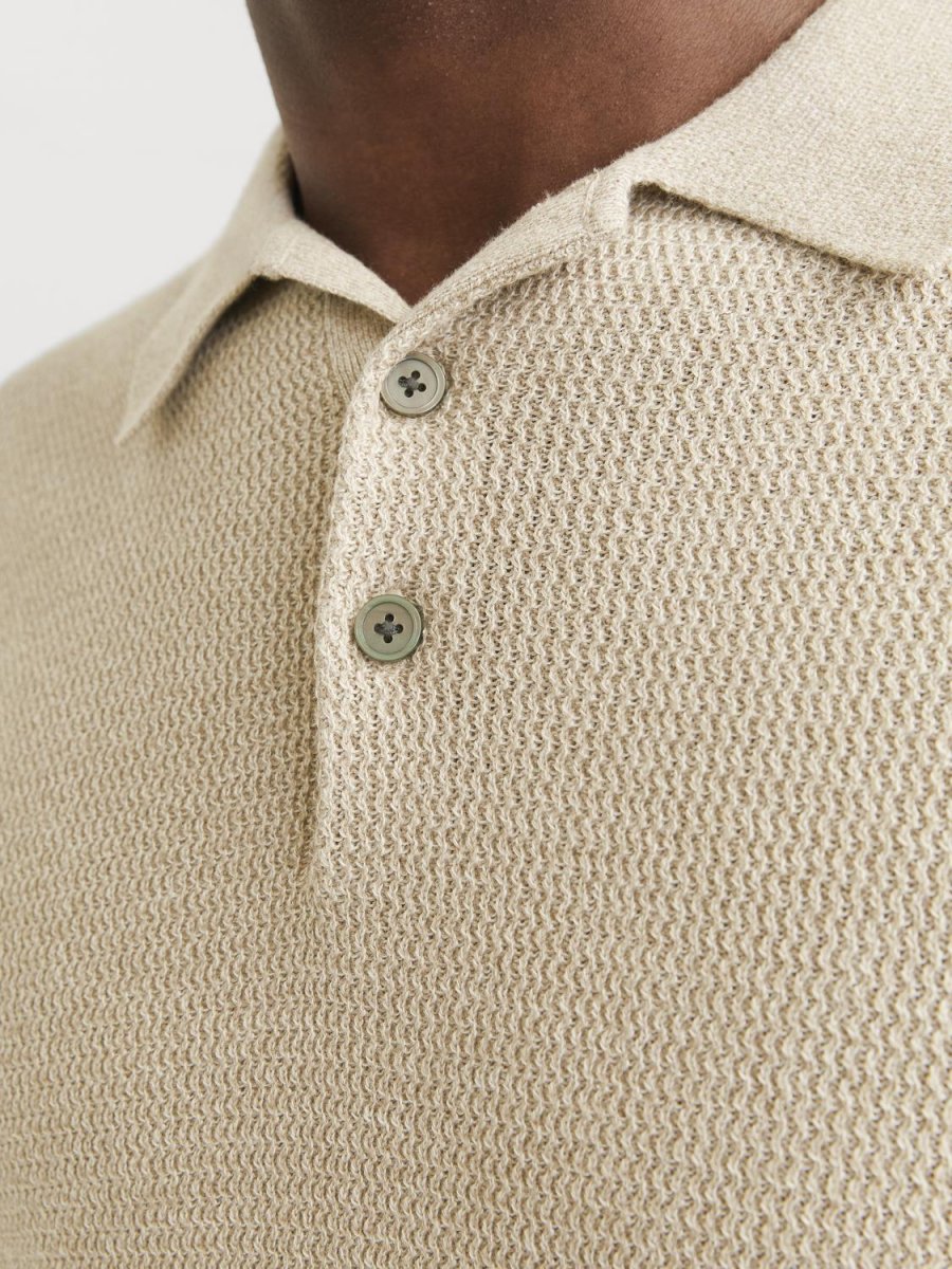 POLO REGULAR TEJIDO CON BOTONES COOPER - Greige Detail:Twist - Imagen 3