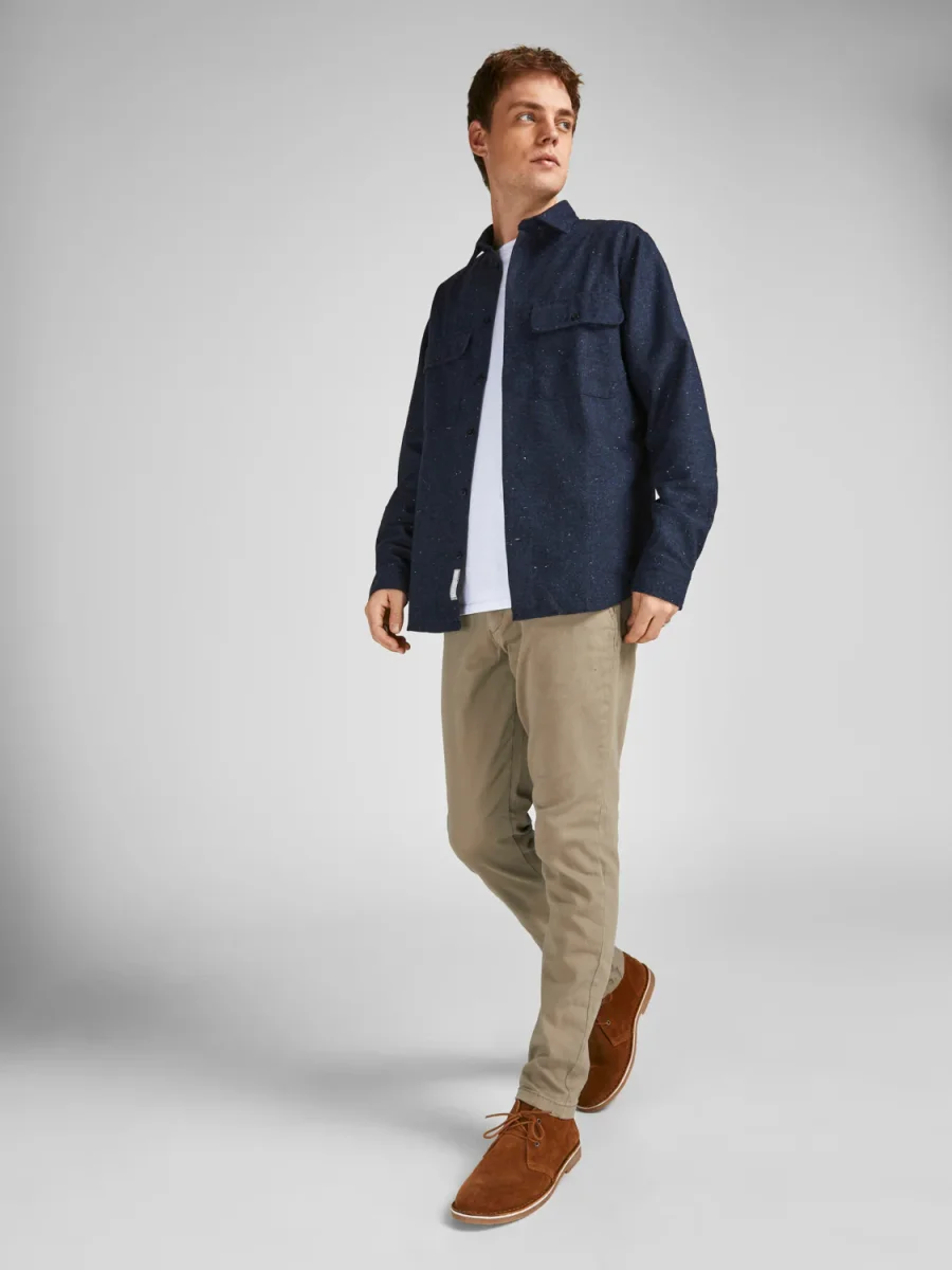 PANTALÓN CHINO SLIM TIRO MEDIO MARCO - Beige - Imagen 5