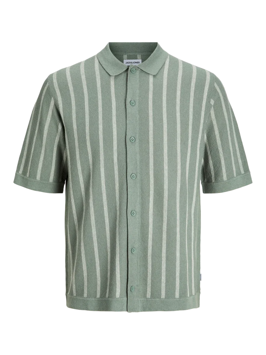 POLO RELAXED TEJIDO RAYAS EMIL - Iceberg Green Stripes:w. Cloud Dancer stripes - Imagen 8