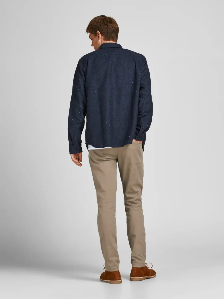 PANTALÓN CHINO SLIM TIRO MEDIO MARCO - Beige - Imagen 4