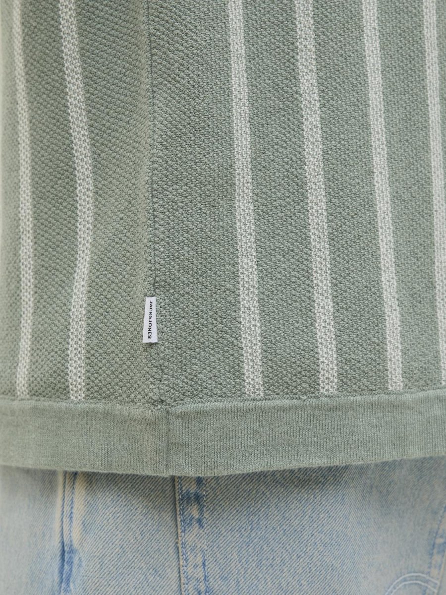 POLO RELAXED TEJIDO RAYAS EMIL - Iceberg Green Stripes:w. Cloud Dancer stripes - Imagen 9