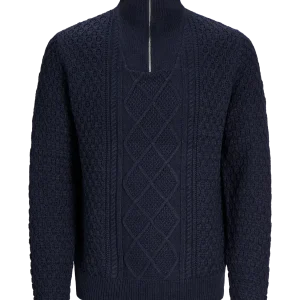 SWEATER TRENZADO CON CUELLO ALTO BLUNORTH - Night Sky