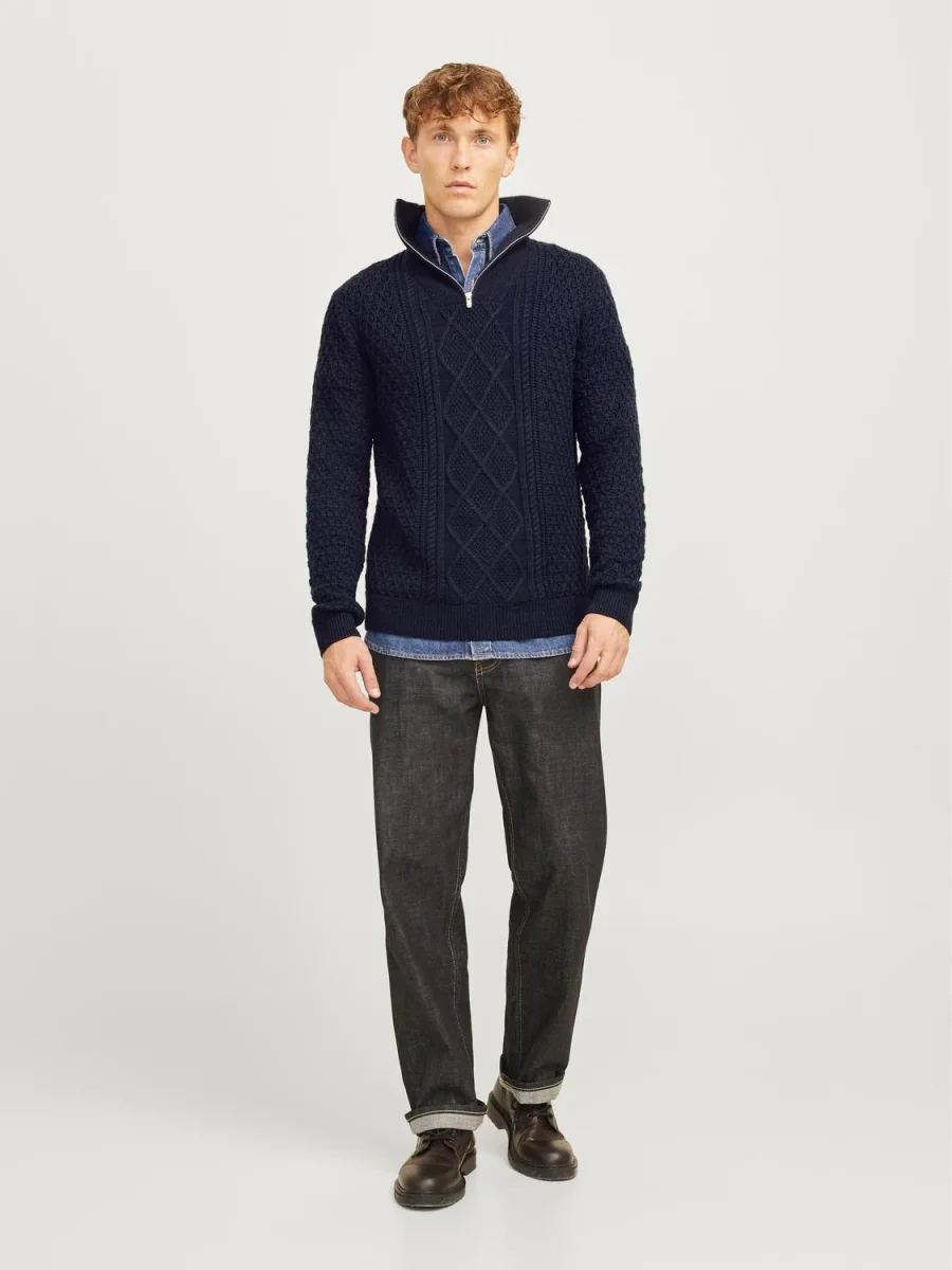 SWEATER TRENZADO CON CUELLO ALTO BLUNORTH - Night Sky - Imagen 4