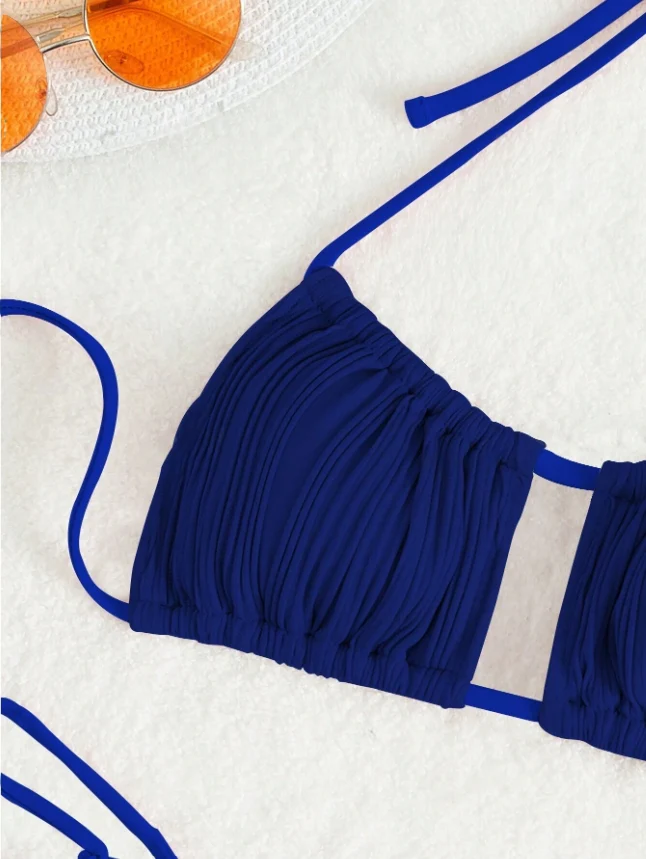 OceanBreeze: Bikini 2 piezas Halter con Cordón Lateral - Imagen 4
